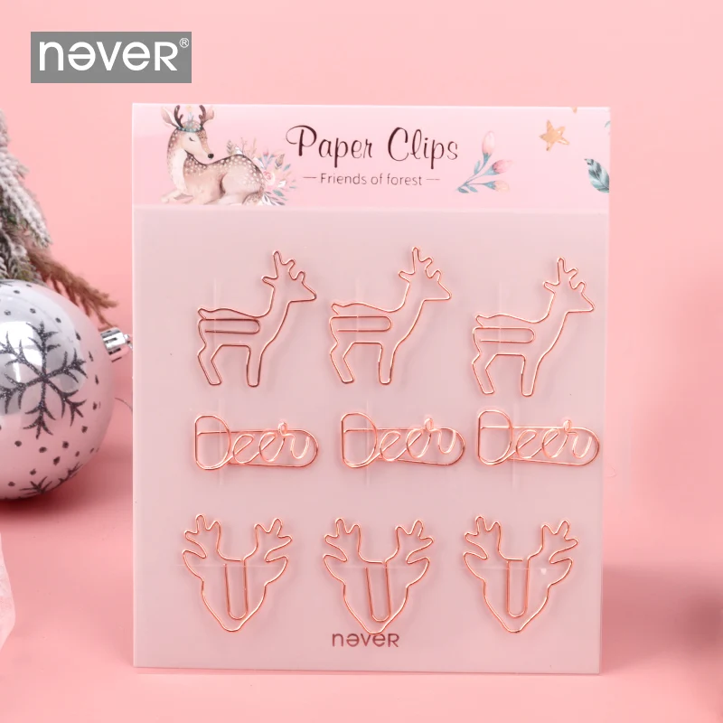 Зажим для бумаги в форме головы оленя розовое золото|Скребки| |