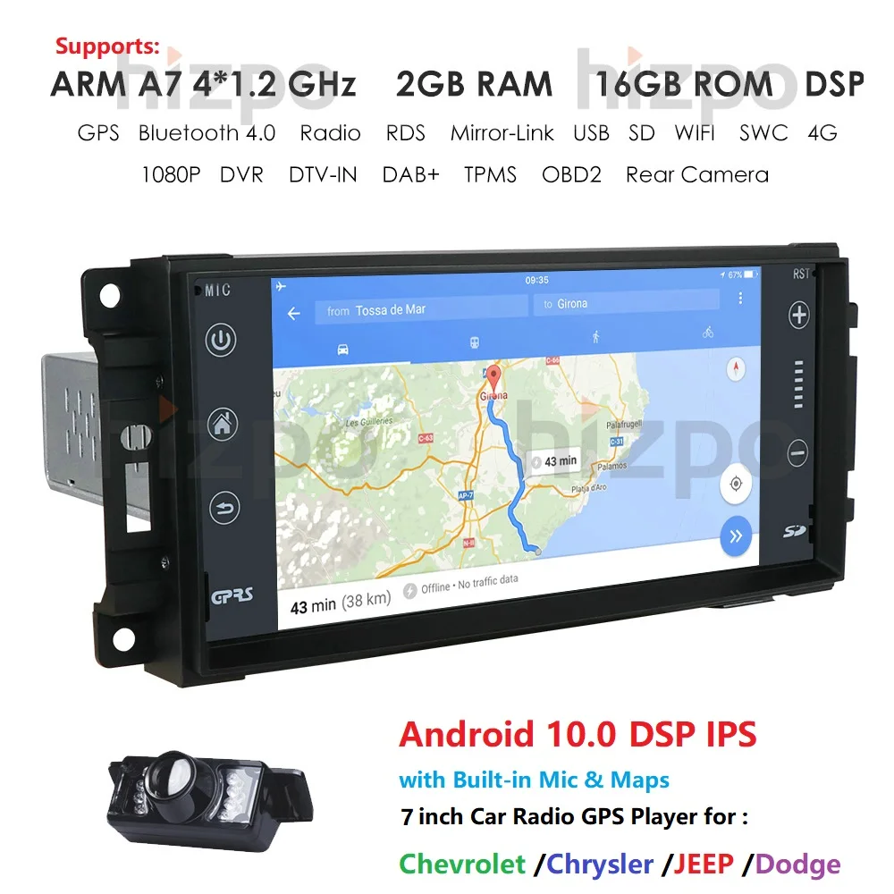 1 din Android 10 0 Автомобильный мультимедийный плеер для Dodge Caliber/Journey/Challenger/Dakota/Durang