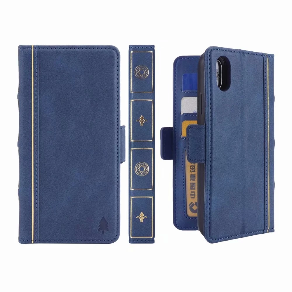 Магнитный чехол для телефона с надписью «Holy Bible book» для iPhone Xs Max, XR, X, 8, 7 Plus, 6s, 6 Plus, чехол-книжка в стиле ретро из искусственной кожи - Цвет: Blue