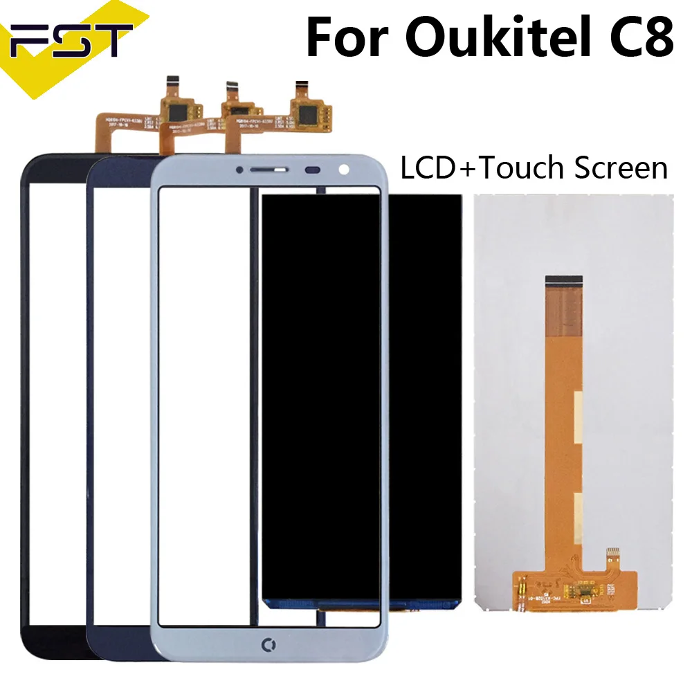 Протестировано для Oukitel C8 ЖК-дисплей+ сенсорный экран дигитайзер Запасные части+ Инструменты+ клейкая ЖК-стеклянная панель для C8