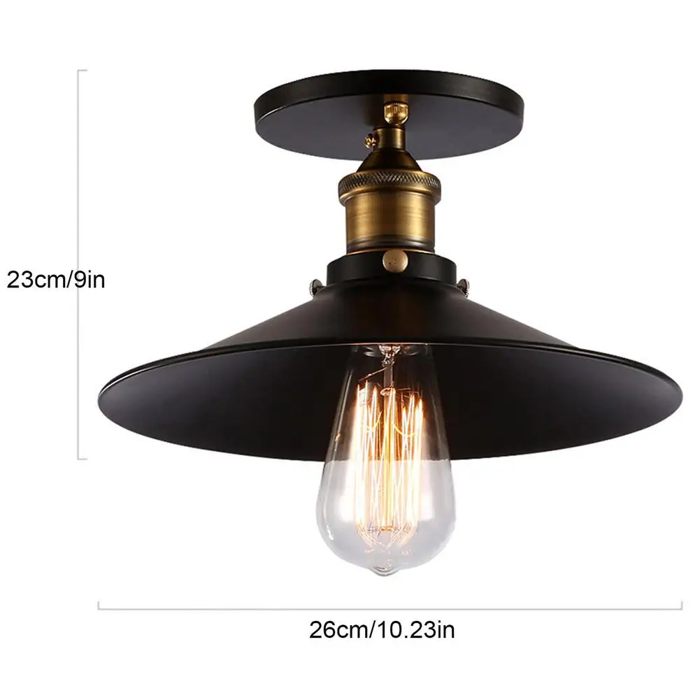 

Vintage Ceiling Light Modern Nordic Retro Iron Lamp Decor For Living Room Bar Black Loft E27 Home Lights Cage Fixture Wall La