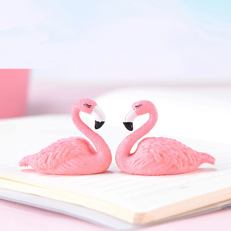 Пасхальная удача, мини-декорация фламинго для домашних аксессуаров, миниатюрный феерический сад, миниатюрные животные, птицы.