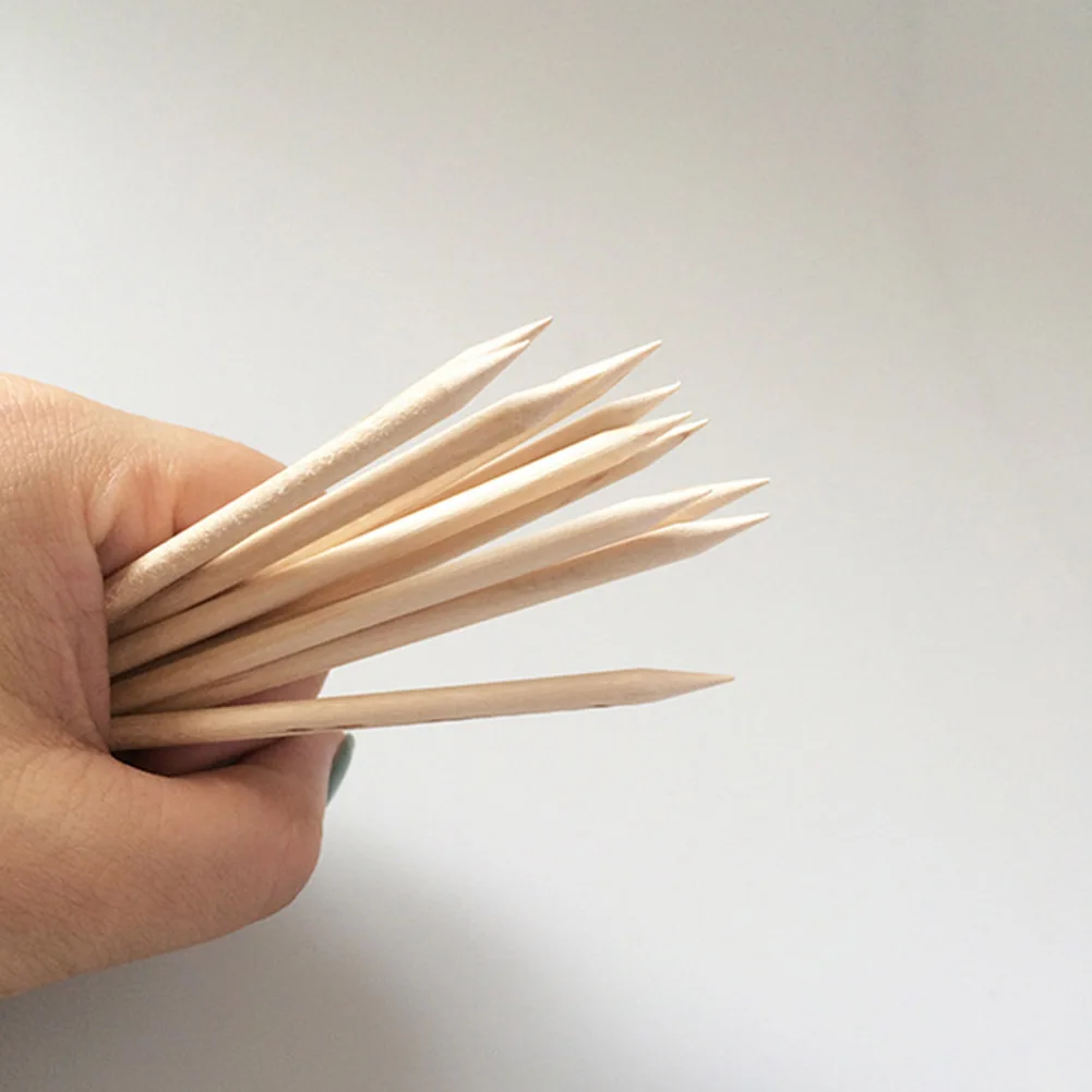 

Nail Polish Double-End Wooden Stick Spot Drill Stick for Cuticle Pusher Wood Sticks Cuticle Pusher Removers 100pcs