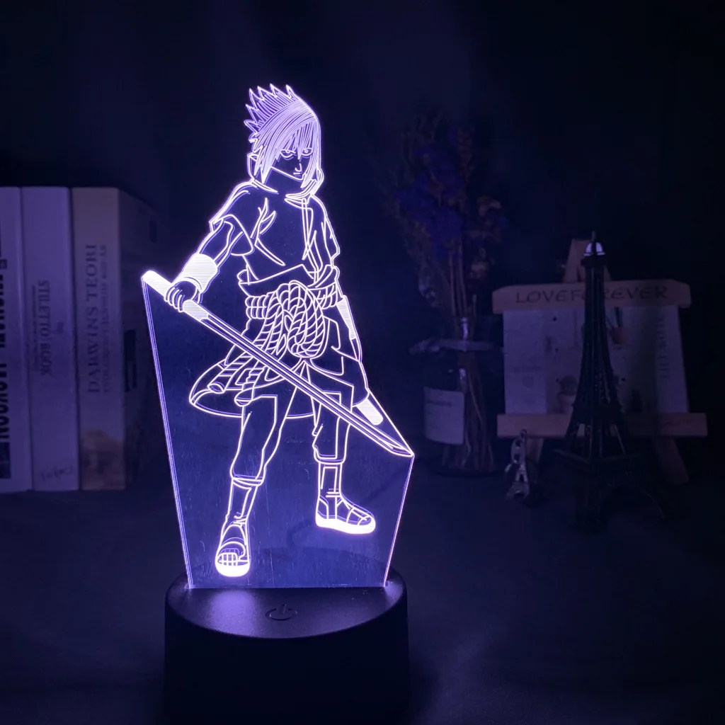 3d светодиодный ночник Uchiha Sasuke Ночной светильник с изменением цвета для детской