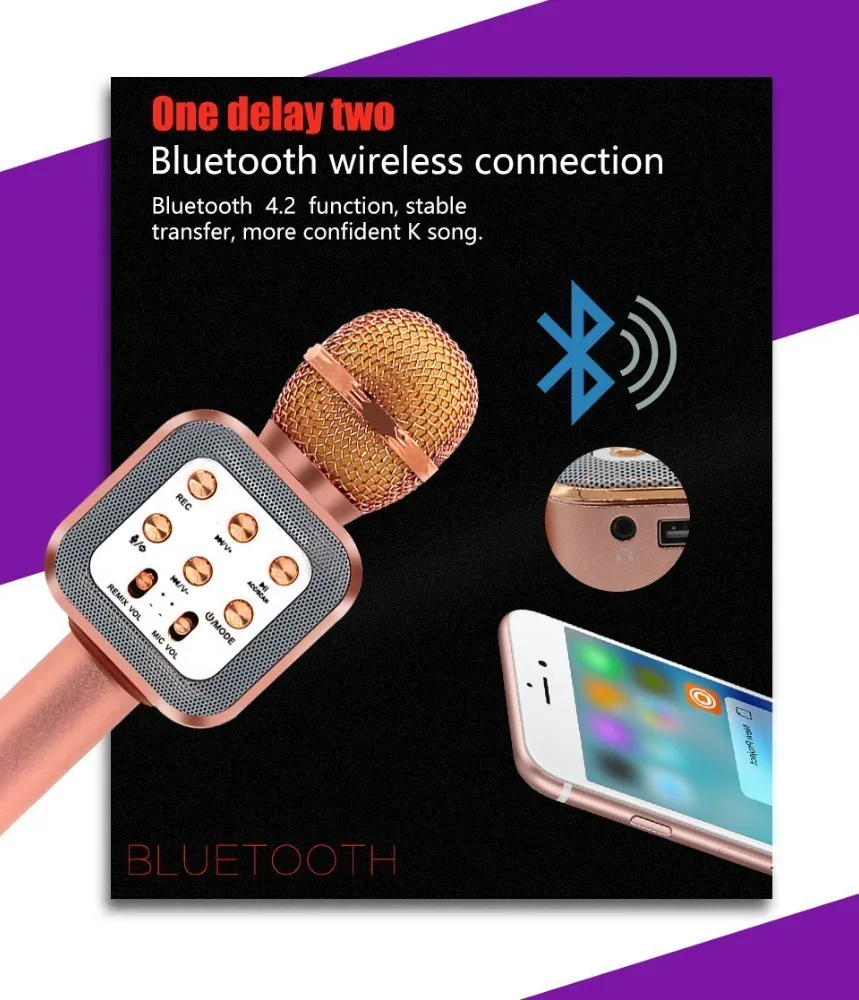 WS-1818 беспроводной Bluetooth ручной микрофон динамик с коробкой светодиодные микрофоны для онлайн классной комнаты учителя VIPkids детей