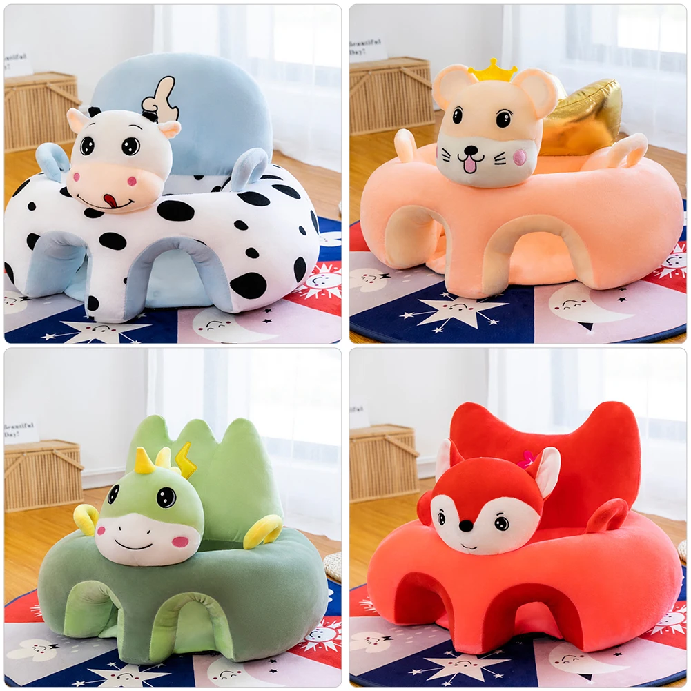 

5 Styles Baby Plush Chair Cartoon Seat Baby Seats Sofa Support Travel Seat With Filler Learning To Sit Soft Plush Doll Toys