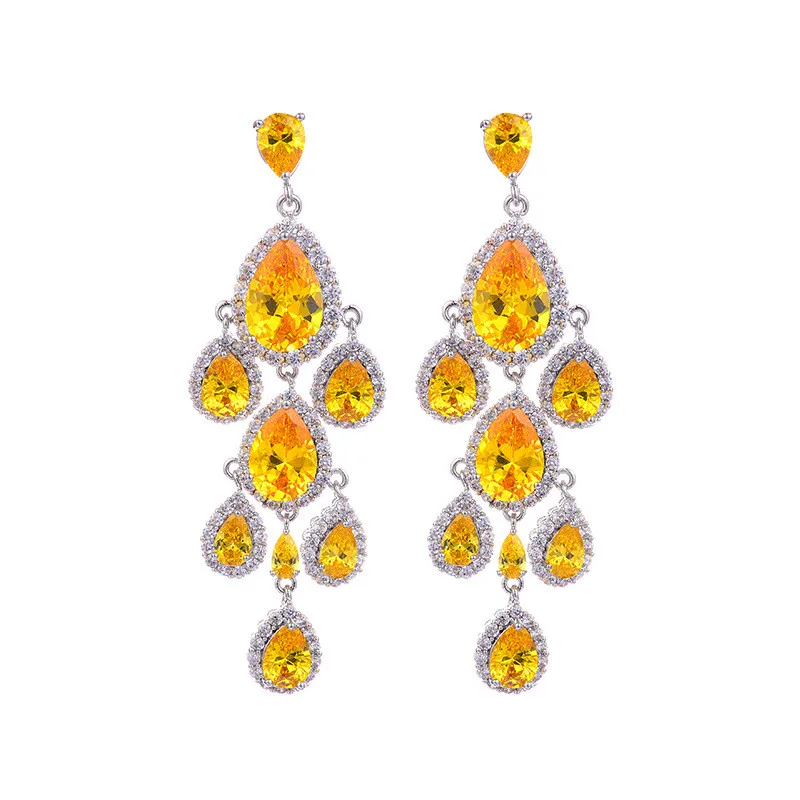 

New Christmas Earrings for Women Korea Style Romantic Wedding Long Dangle Earrings 2021 Fashion Crystal Water Drop Earings