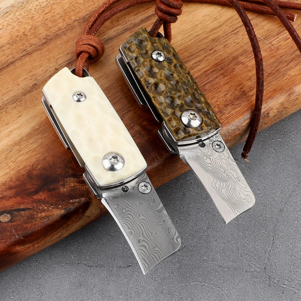 Тактический уличный складной нож дамасская Волшебная фасоль ручка из коровьей