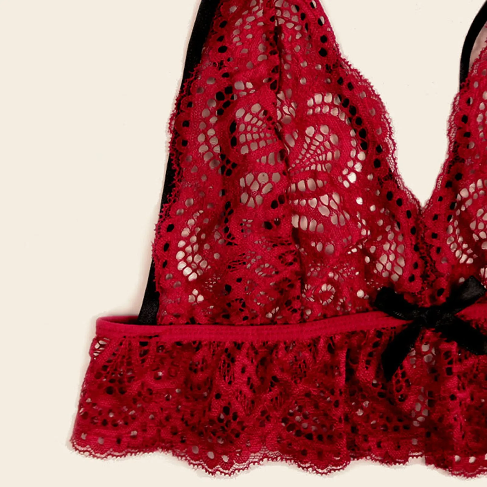 

Red Floral Lace Garter Lingerie Set Women Intimates 2021 Underwire Bra And Thongs Garter Belt Ladies Underwear Set Sleepwear