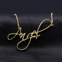 zciti custom name necklace pendant cursive handwriting stainless steel nameplate necklaces for women girls jewelry unique birth