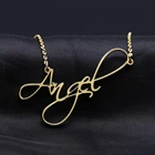 Ожерелье Zciti с именем на заказ, кулон, рукописный рисунок, нержавеющая сталь, ожерелья для женщин и девочек, ювелирные изделия, уникальное рождение