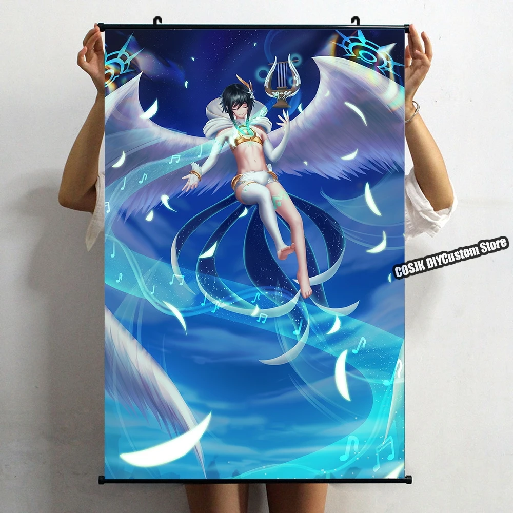 

New Game Genshin Impact Barbatos Poster HD Wall Scroll Roll Print Painting Poster Home Decor Collectible Decorative Art Gifts