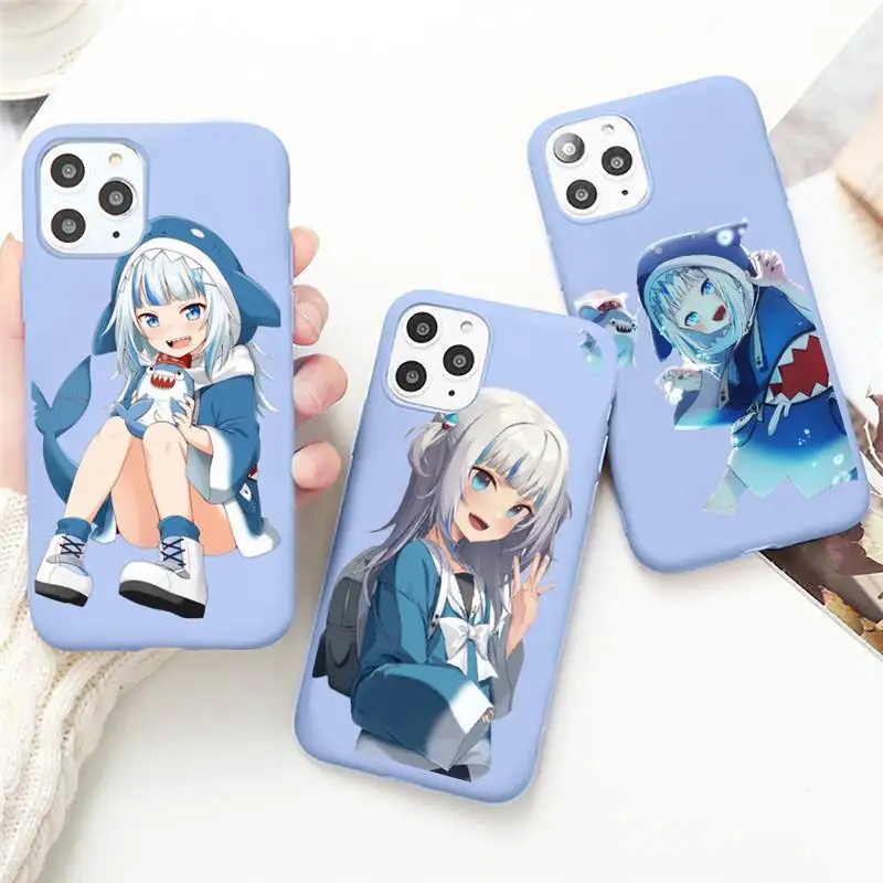 

Cartoon Shark Girl Phone Case For IPhone 12 Pro Max 6 6s 7 8 Plus XS XR 12mini Se 2020 Iphone 11 Pro Max Candy Case
