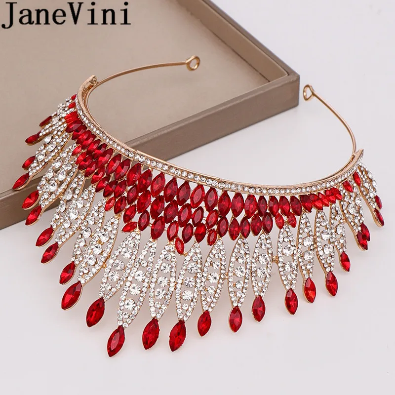 Свадебные короны и диадемы с кристаллами jaevini BlingBling красные свадебные украшения