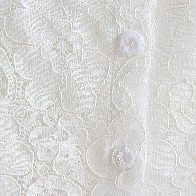 

Korean Style Lace Flower Stand Collar White Solid Color Shirt Lapel Blouse Detachable Fake Collar For Women Ladies FS0508