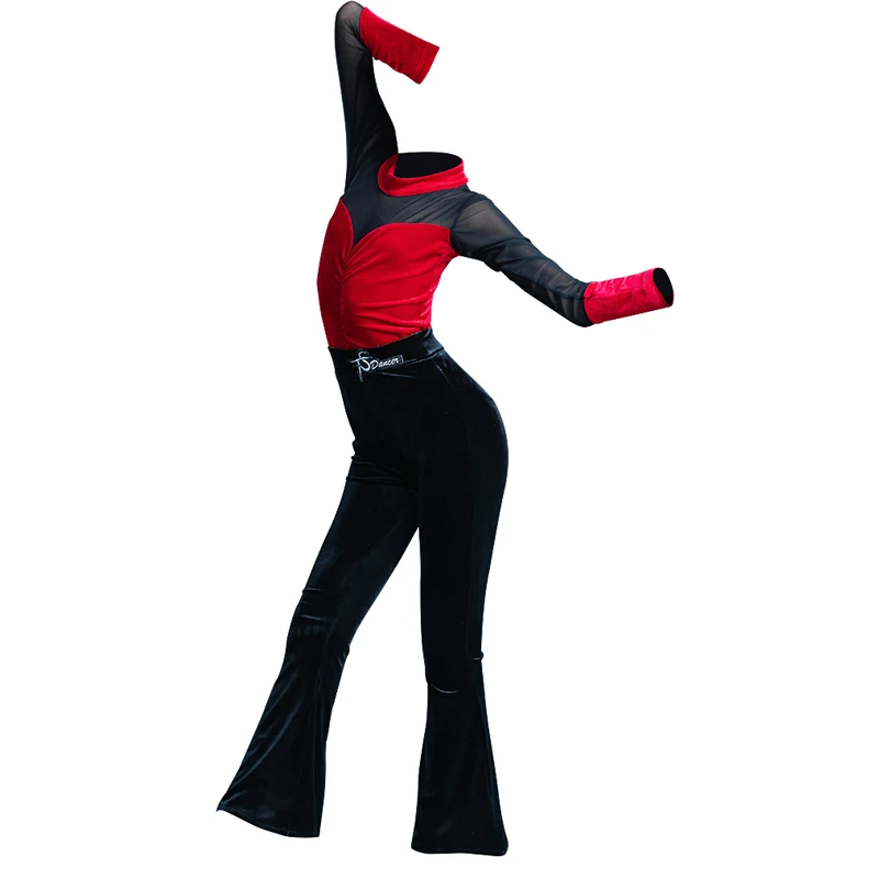 

Latin Dance Costumes Practice Clothes Children'S Velvet Split Pants Suit Latin Chacha Samba Tango Performance Clothing DN6648
