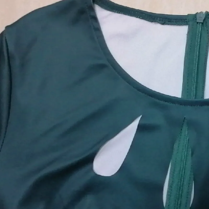 

African Office Lady Dress for Women Floral Print Dresses Summer Ladies Hollow Out Dresses Elegant Female Long Dress Africa Woman