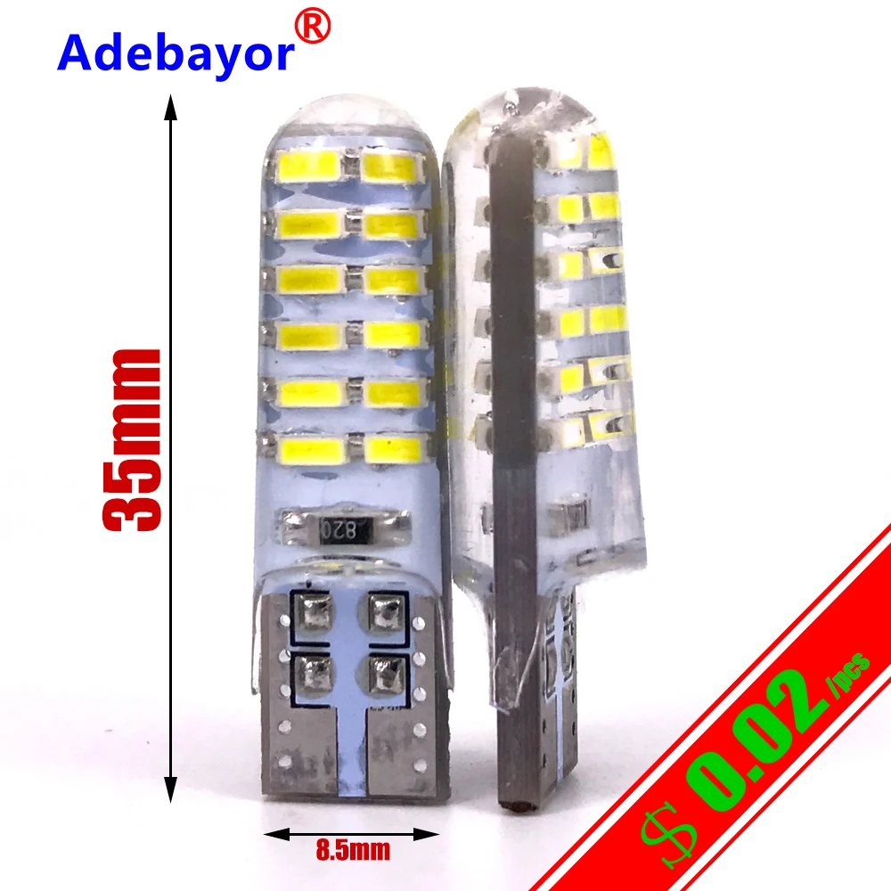 1 шт. T10 W5W 192 168 501 24 SMD силиконовый чехол 3014 Светодиодный автомобильный светильник