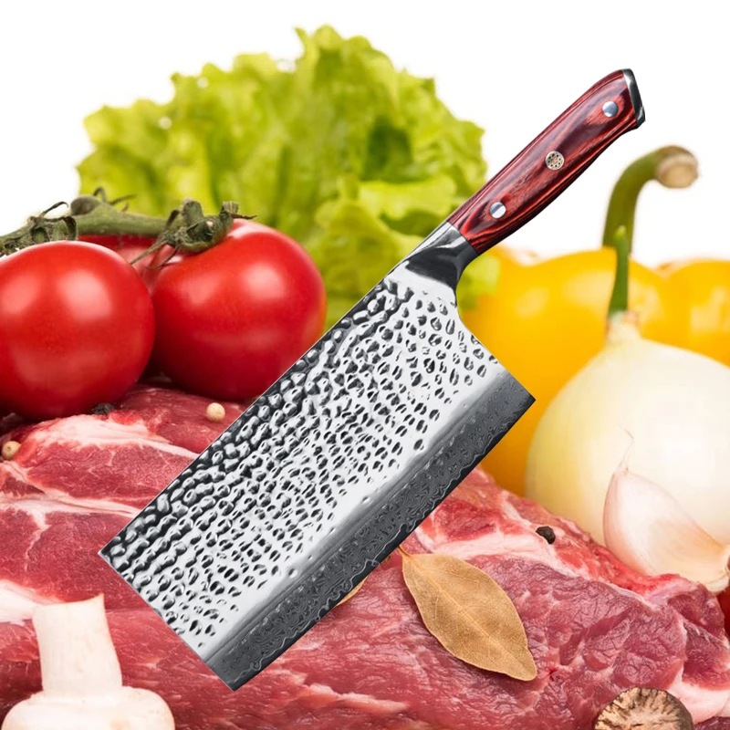 

Нож для мяса из дамасской стали, 67 слоев