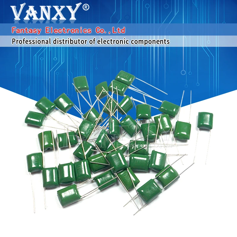 50 шт. 2A104J 2A104 100V 0 1 мкФ 100nF полиэстеровый пленочный конденсатор|polyester film capacitor|film