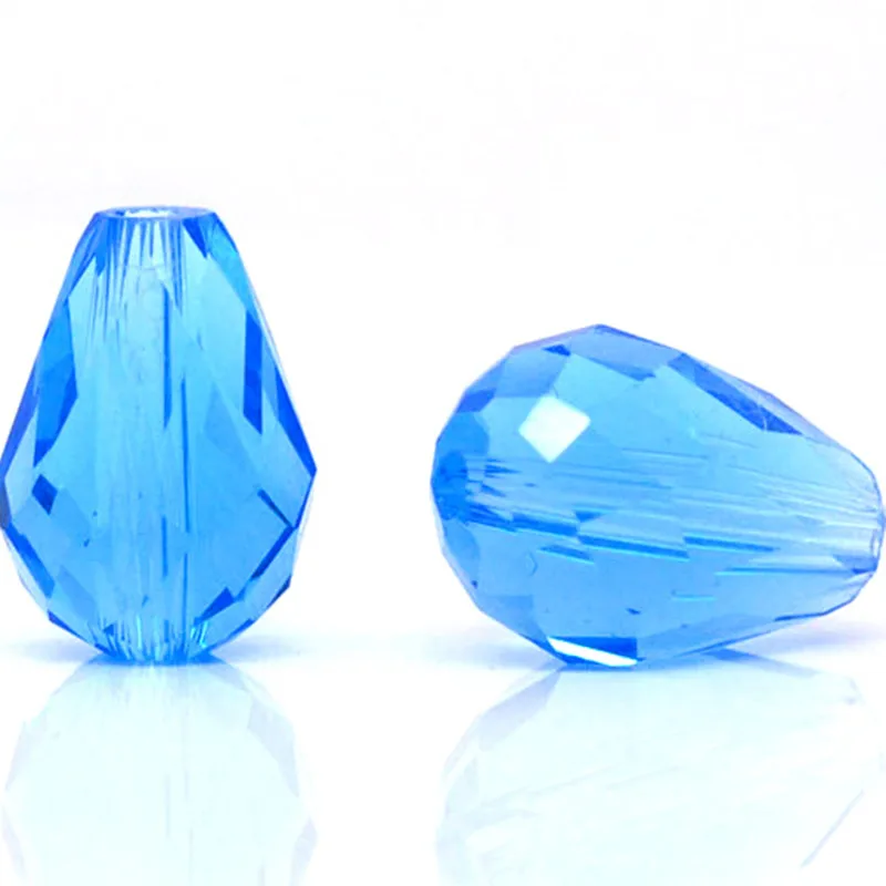 DoreenBeads стеклянные бусины россыпью каплевидный синий прозрачный граненый DIY