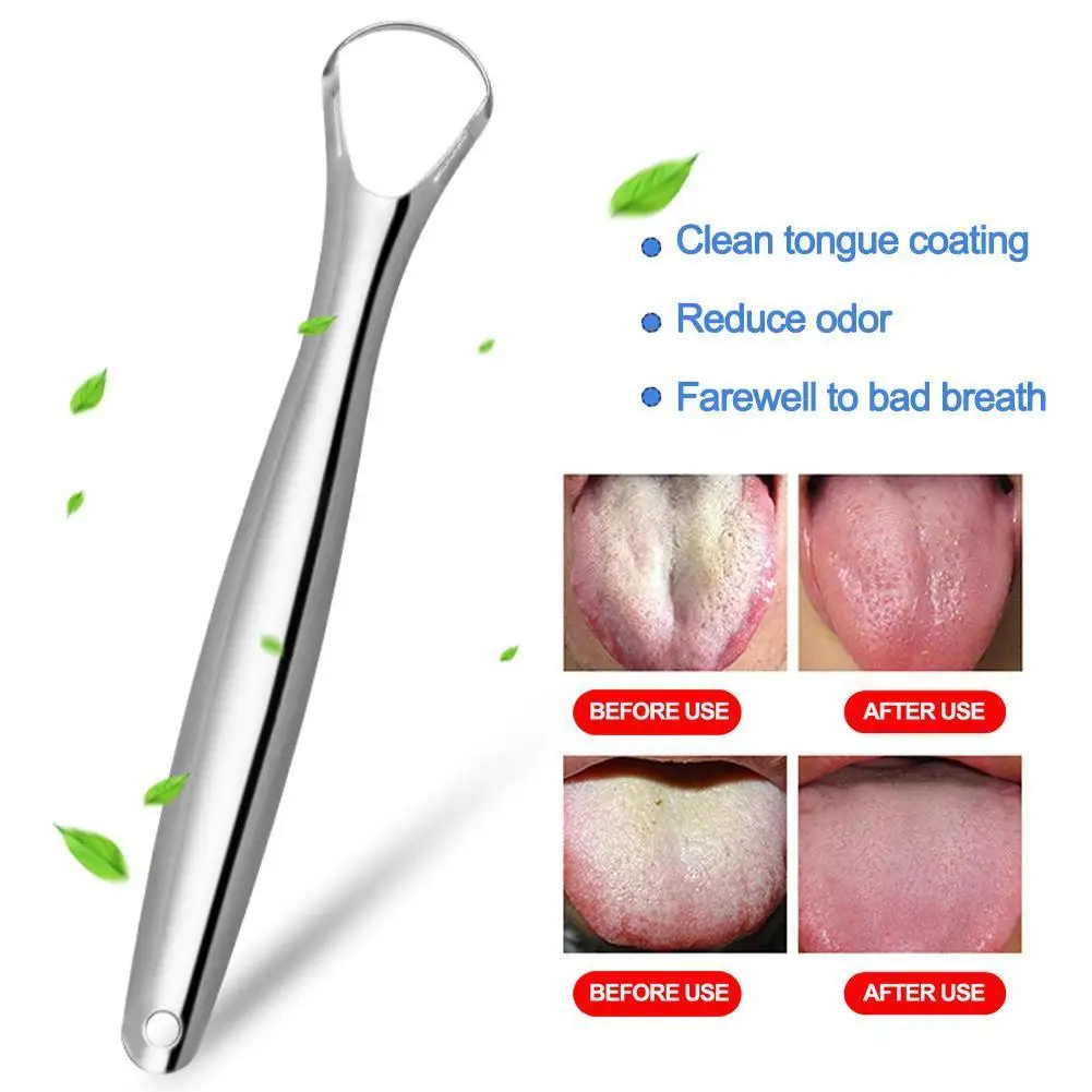 

Tongue Cleaner Scraper Steel Tongue Cleaner Medical Mouth Brush Reusable Fresh Breath Maker