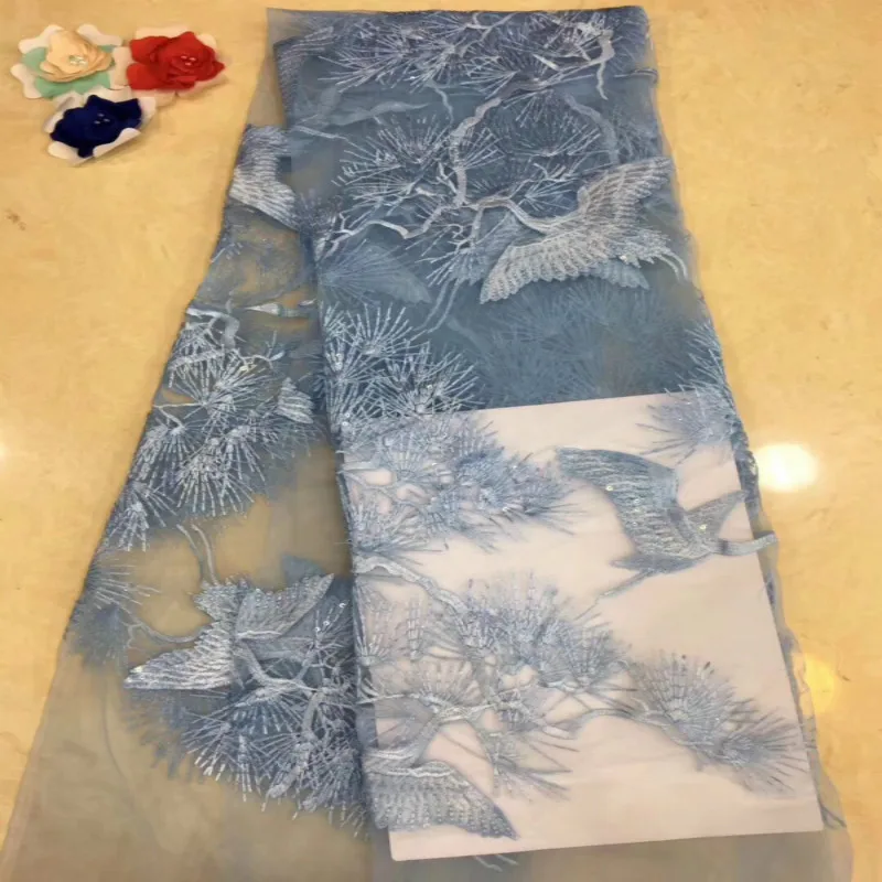 Новинка ретро кран сетка ткань для вышивки мягкое модное кружевное свадебное