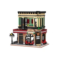 restaurant kit sightseeing and game area double storey city house building bricks blocks childrens toys adult gifts