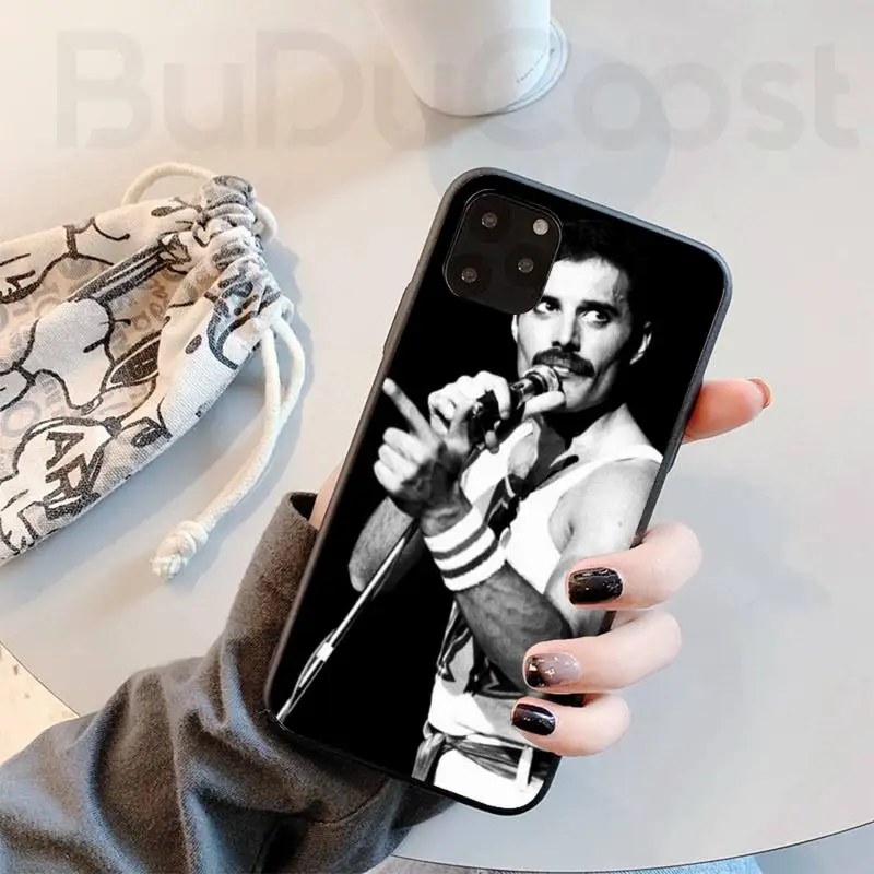 

Queen band Freddie Phone Case Black TPU For iphone 12 pro max 11 pro XS MAX 8 7 6 6S Plus X 5 5S SE 2020 XR case