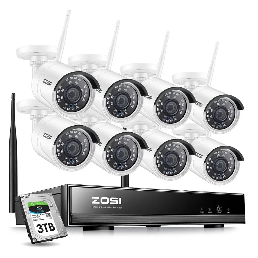 Беспроводная система видеонаблюдения ZOSI, 1080P, 8 каналов, H.265 + NVR - изображение