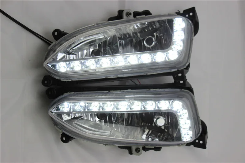 

1 Pair LED Fog Lights Daytime Running Light For Hyundai Santa Fe IX45 2013 2014 2015 Car Accessories Waterproof 12V Fog Lamp