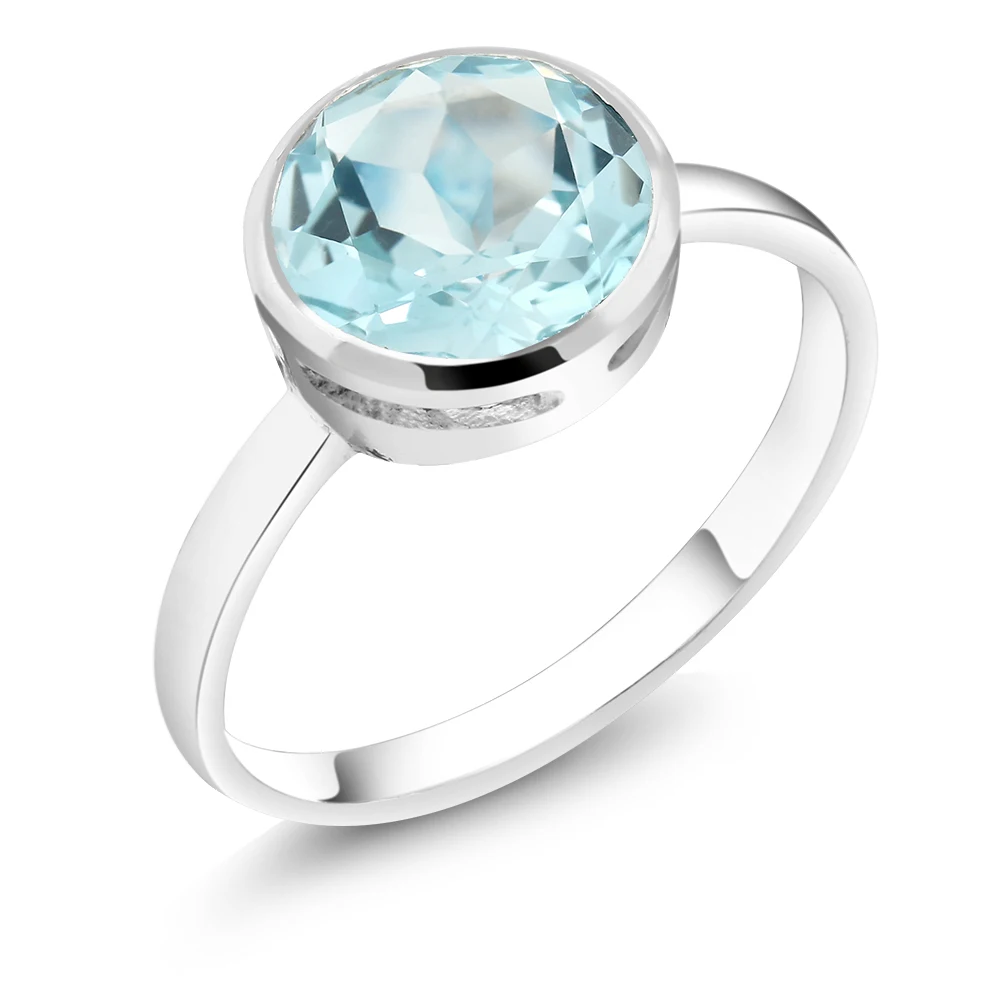GemStoneKing красивый набор ювелирных изделий из 4 частей с голубым натуральным