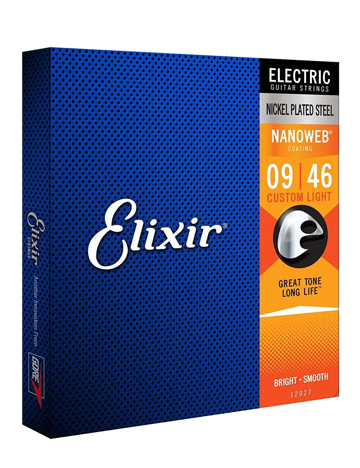 Elixir Strings 12027 Electric Guitar w NANOWEB Coating Custom Light (.009-.046) | Спорт и развлечения