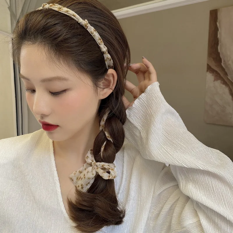 

Ruoshui Woman Floral Ribbon Hairband Women Hairstyle Ladies Bezel Headband Femme Hair Accessories Headwear Ornaments Head Hoop