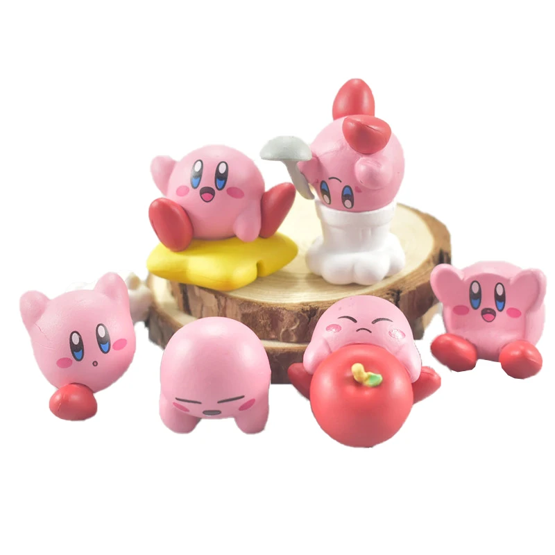 6 шт Аниме Kawaii Кирби Nintendo Co серии игр Статуэтка из ПВХ коллекционные игрушки куклы