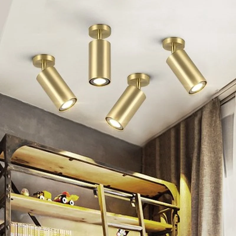 Золотой современный потолочный светильник нейтральное белое освещение ТВ фон