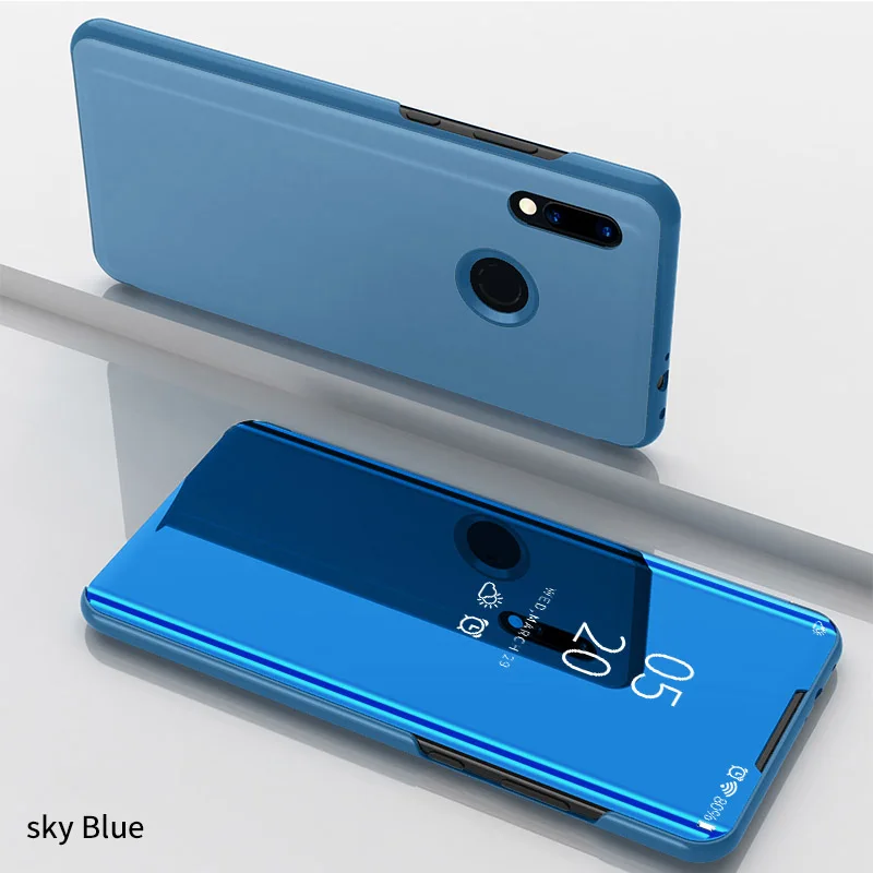 Зеркальные чехлы из поликарбоната для Xiaomi Redmi Note 7 кожаный чехол с откидной