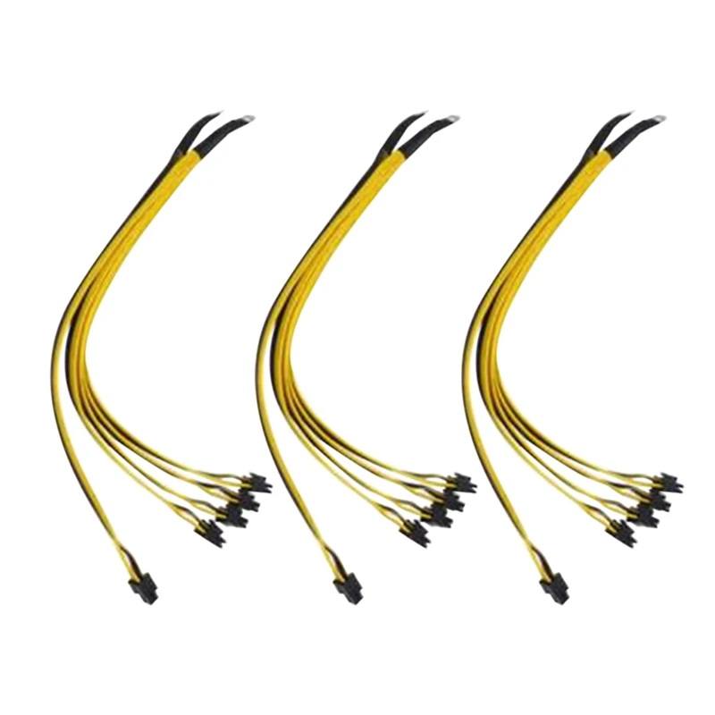 

3Pcs 6Pin Connector Sever Power Supply Cable PCIe Express for P3 S7 S9 S11 Bitmain Miner Machine Support Miner PSU Cable