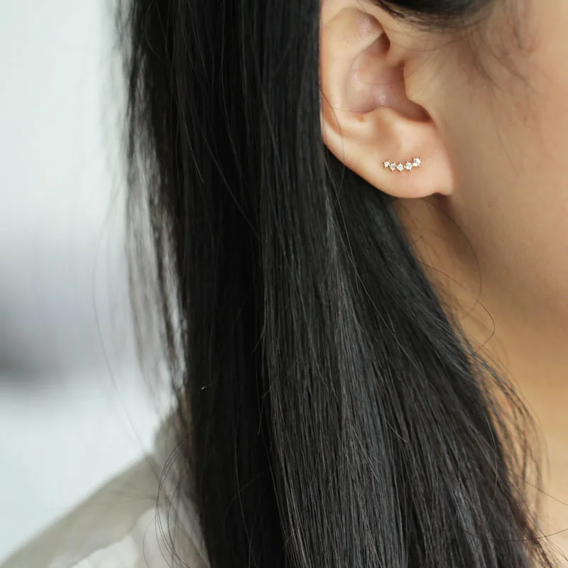 Золотые серьги-гвоздики с шипами 9k настоящие твердые золотые серьги ювелирные