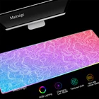 Игровой коврик для мыши Mairuige 800x300 мм RGB, большой персональный Коврик для клавиатуры и геймера со светодиодной подсветкой, коврик для мыши XLXXL, Настольный коврик для ПК и ноутбука