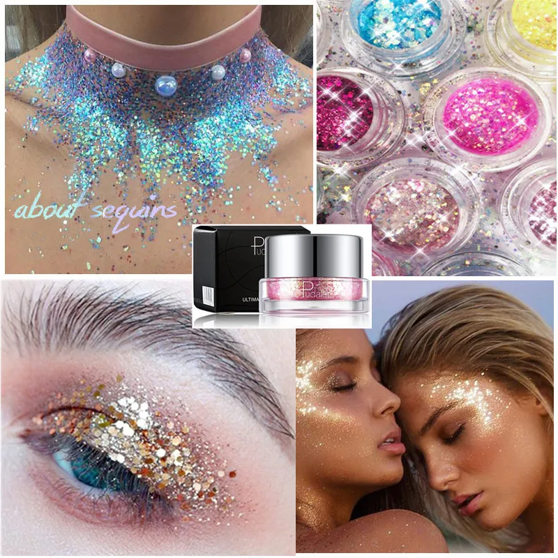

New Eye Glitter Nail Hair Body Face Glitter Gel Art Flash Heart Loose Sequins Cream Festival Glitter Decoration Party Festival