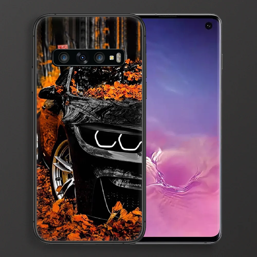 

Blue Red Sport Car M Phone Case For Samsung Galaxy Note S 8 9 10 20 Plus E Lite Uitra black Coque Painting Cell Silicone Shell