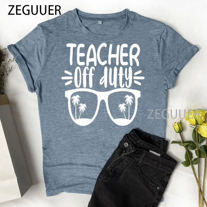 

Teacher Off Duty Tshirt Women Summer T Shirt Short Sleeve O Neck Harajuku Casual Korean Fashion Female Clothing 90s Aesthetic