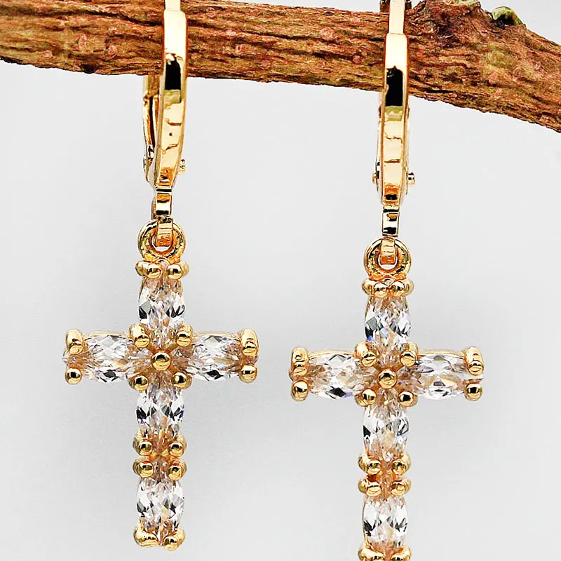 Новые модные серьги с висящими крестами женские нео-готические массивные