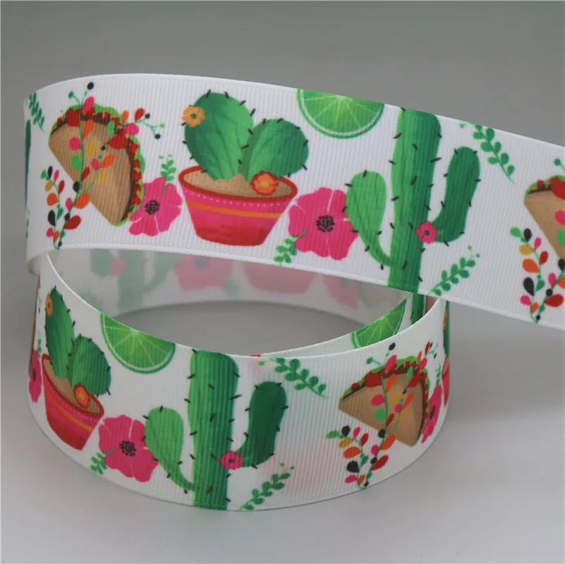 DHK 1 5 'Ƌ ярдов Мексика Кактус Гитары напечатан grosgrain ленты ленточный аксессуар