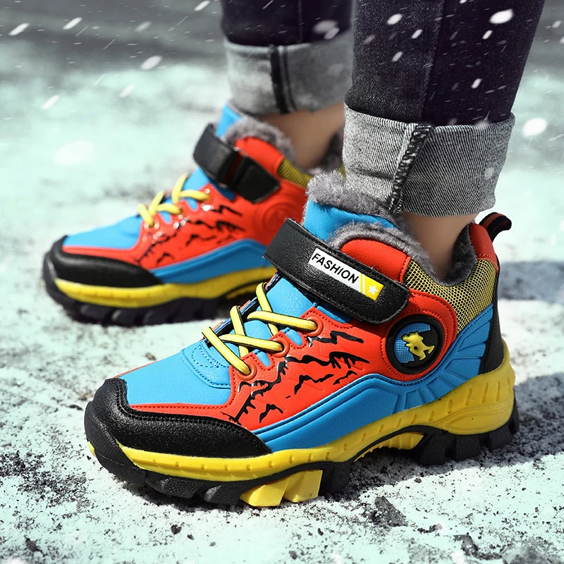 Новинка зимняя теплая детская обувь зимние ботинки хлопковая спортивная для