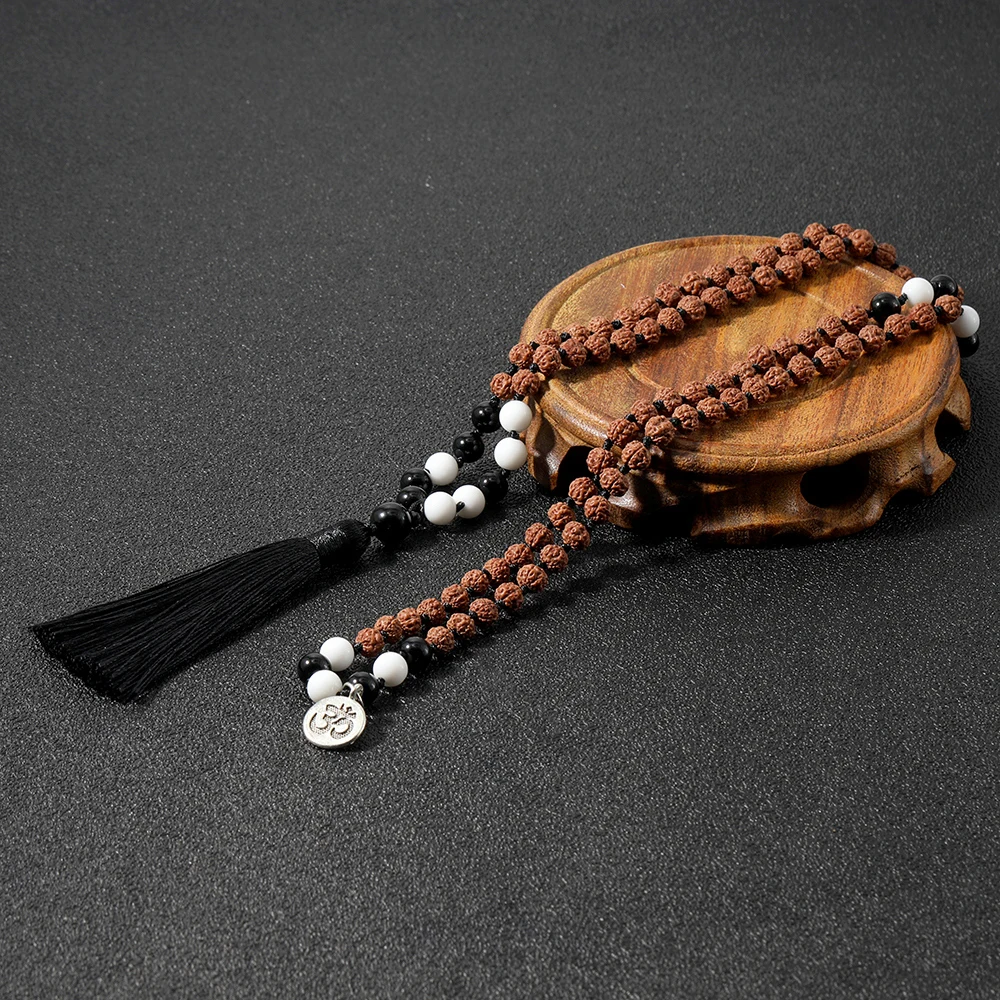 Ожерелье OAIITE для йоги и медитации этническое богемное 108 искусственное оникс