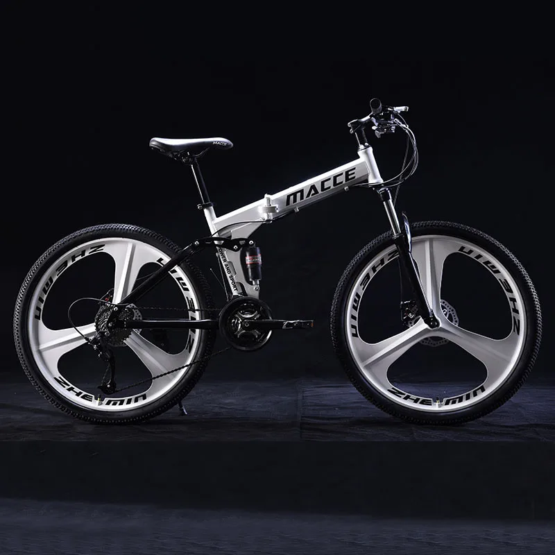 Складной горный велосипед колеса 24 дюйма 21 скорость двойная амортизация