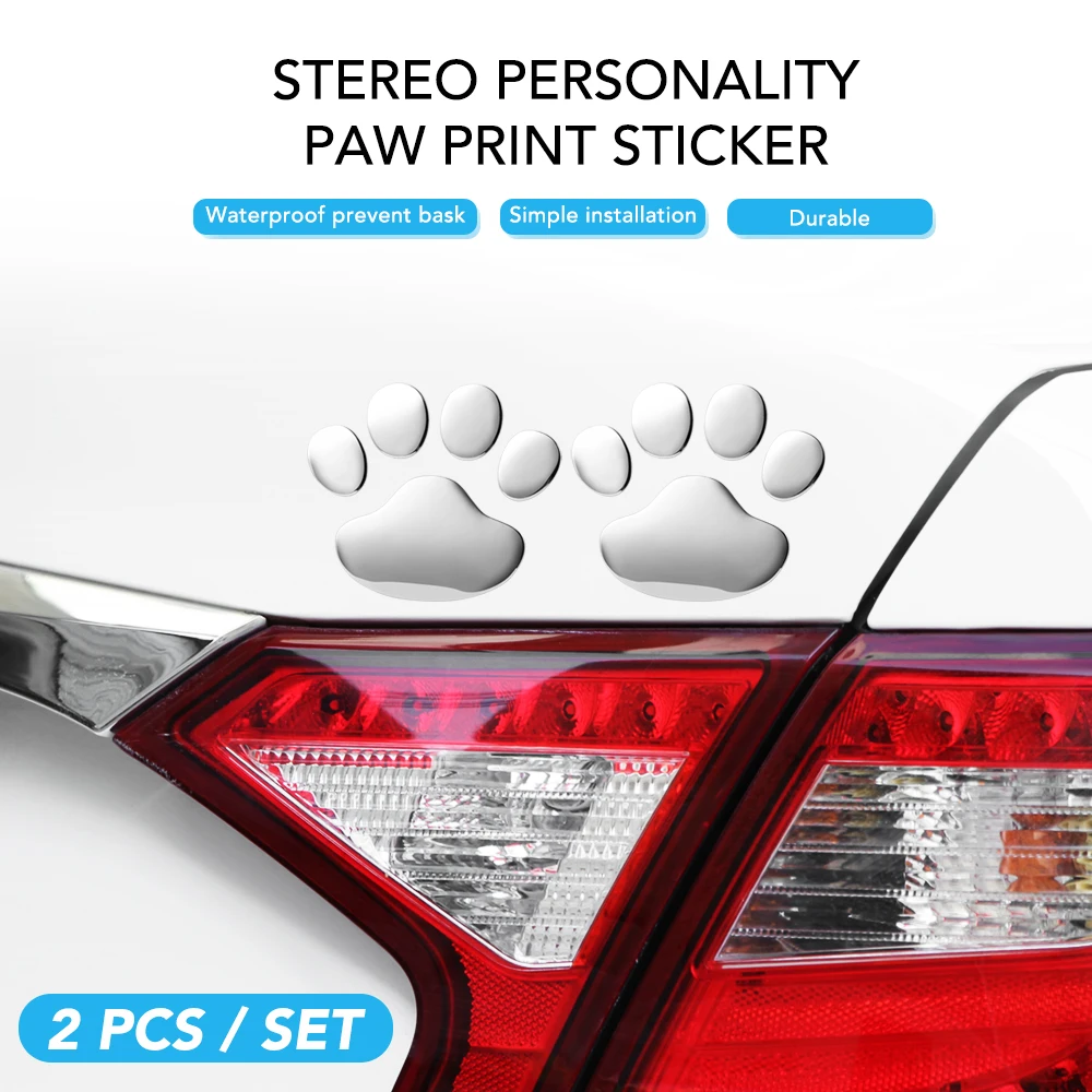 2 шт./компл. стикер для автомобиля крутой дизайн лапа 3D животное собака кошка