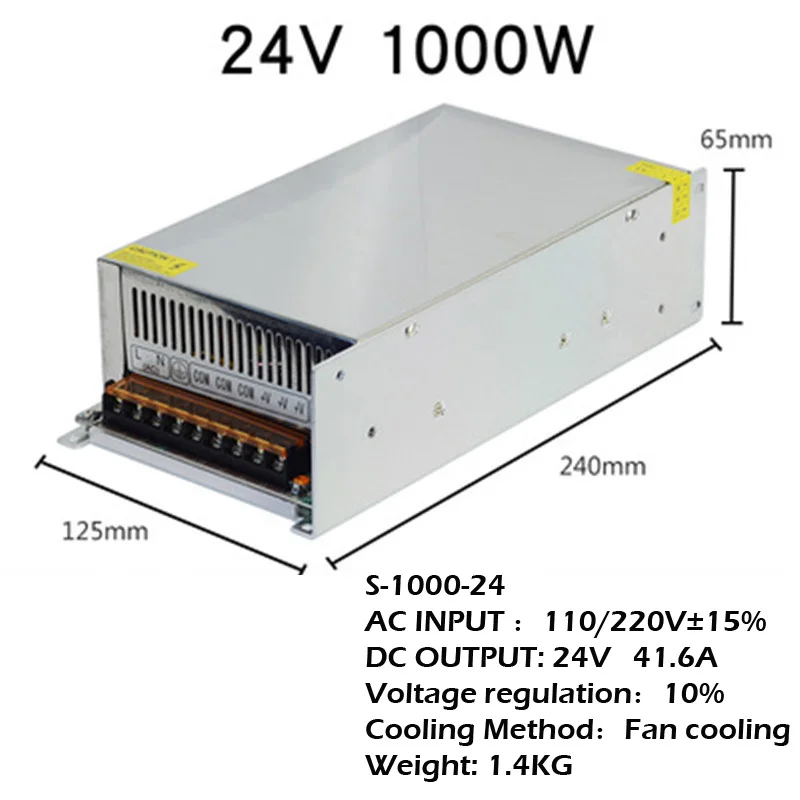 Источник питания Transform AC220V в DC24V 36V 48V Импульсный источник 500 Вт 600 800 1000 Мощный